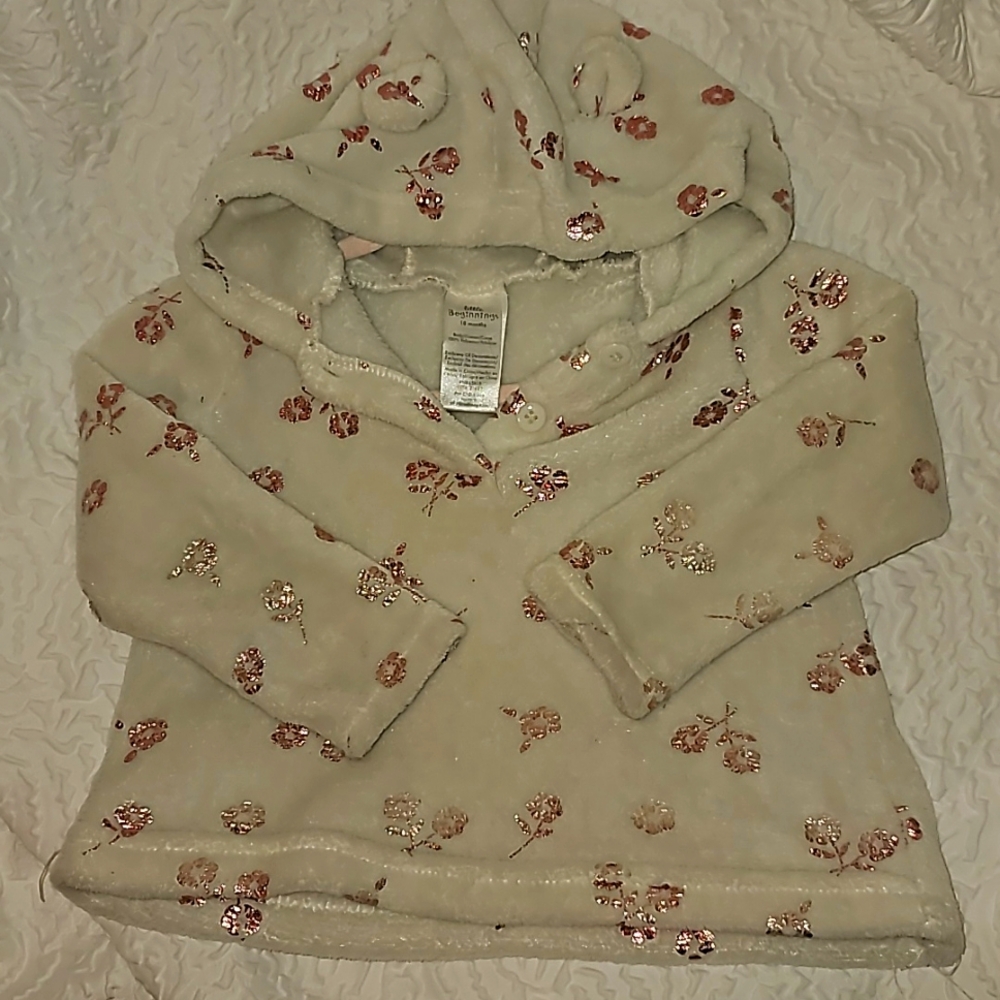 Shiny flower bear hoodie